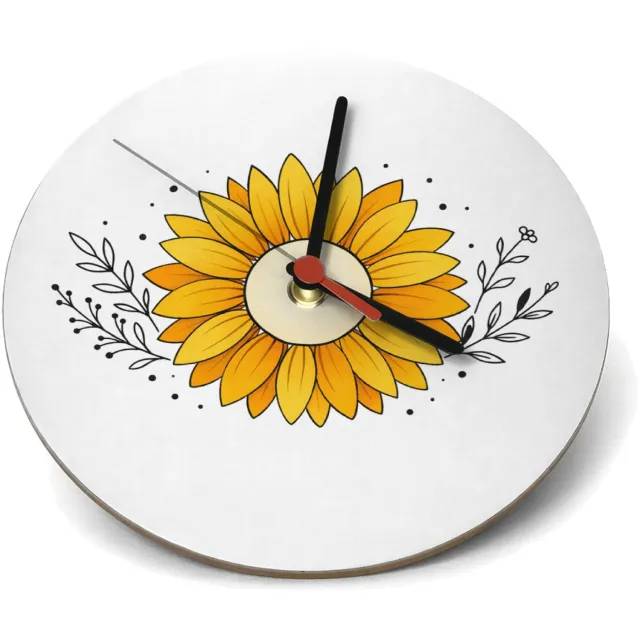 Mr Cadeautjes Klok rond Ø 19 - design Een rustige, luxe complimentprint met een centraal symbool e | cadeau Wit
