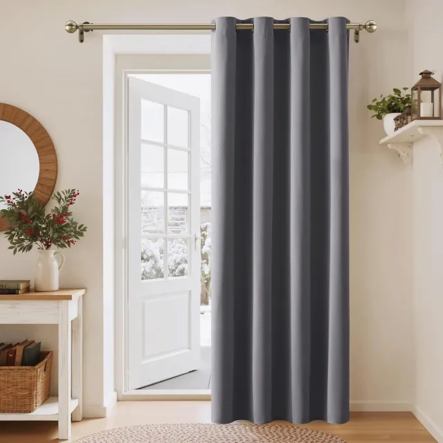 Famanu Verduisterende Gordijnen - Gordijnen Kant en Klaar Verduisterend - Blackout Curtains Gordijnen Voor Decoratie Woonkamer Slaapkamer Venster - B 132 X H 210 cm - Grijs - 1 Stuk