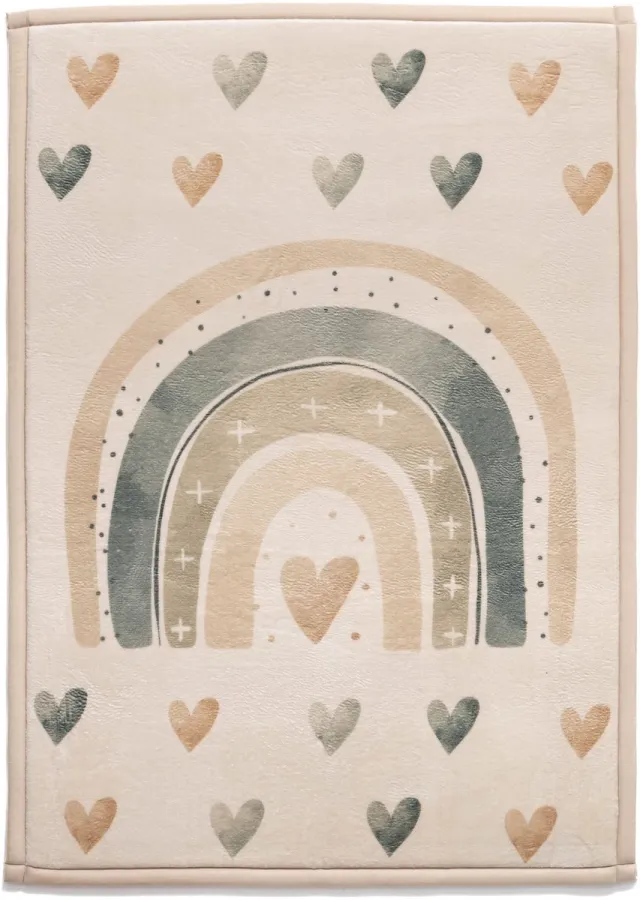 Amiah Speelkleed - Pluffy Heart crème/multi 80x150
