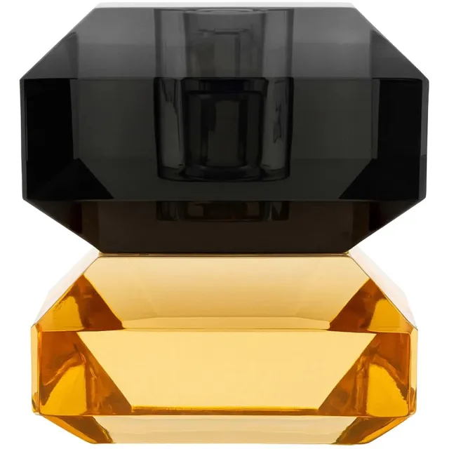 Diga Colmore Kandelaar Kristalglas oranje-rokerig zwart 6cm x 5cm x 5cm oranje-zwart