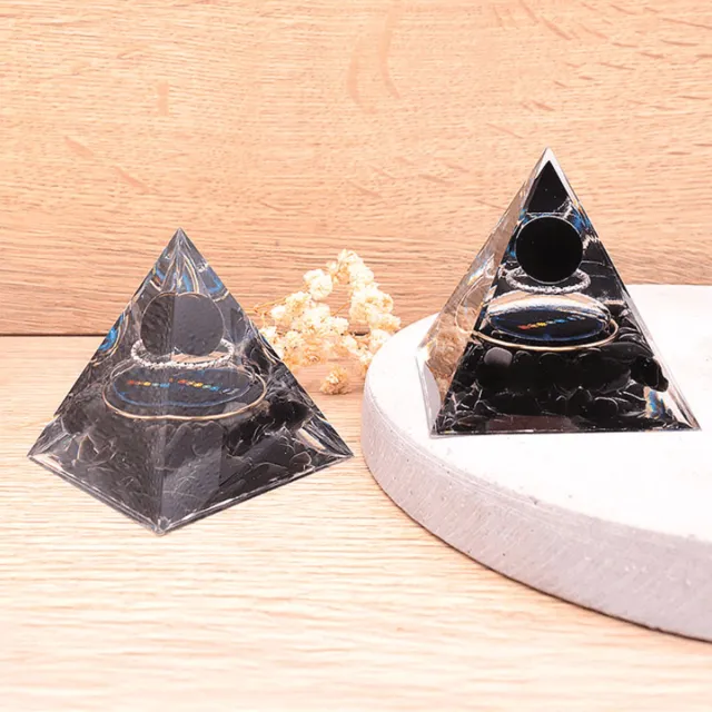 BERK Orgoniet Piramide 7 Chakra's Zwarte Obsidiaan 60 mm