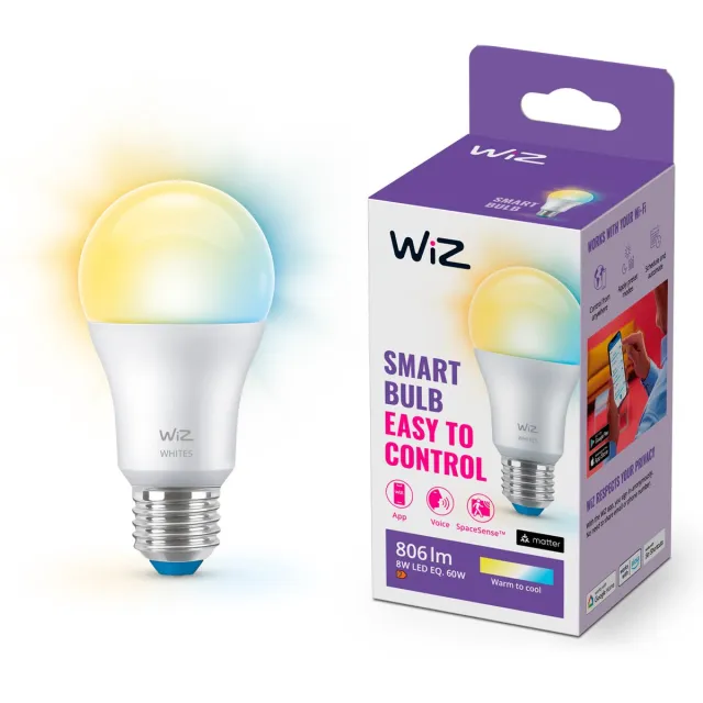WiZ Lamp - Warm- tot Koelwit Licht - Slimme LED Verlichting - E27 fitting - 60W - Mat - Wi-Fi