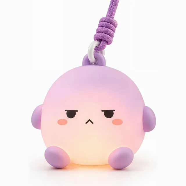 Namajunas nachtlampje in de vorm van een bolletje - silicone tik lamp - 4 modi - 30 minuten timer - 7 kleuren sfeerlicht - zacht warm licht dat de slaap niet verstoort - als rugzak hanger te gebruiken - sfeerlamp - knuffel lamp paars