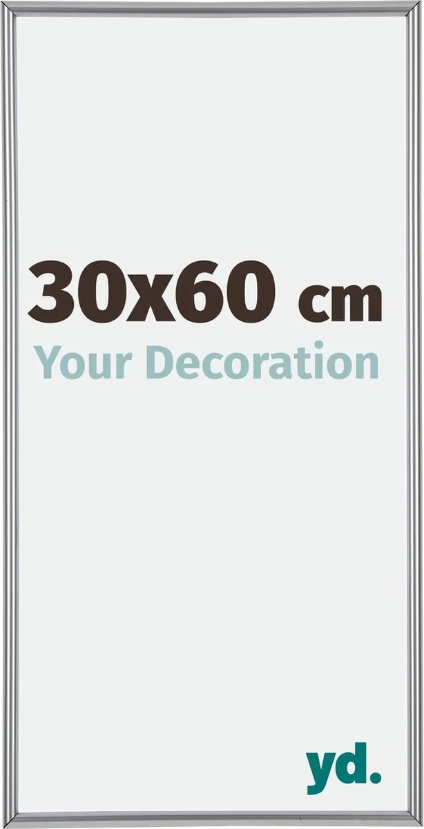 yd. Your Decoration - Fotolijst 30x60 cm - Kunststof - Zilver Hoogglans - Annecy