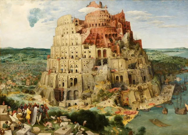 Esque Poster De Toren van Babel - Pieter Bruegel - 50x70 cm - Hollandse Meesters - Christendom Losse Poster