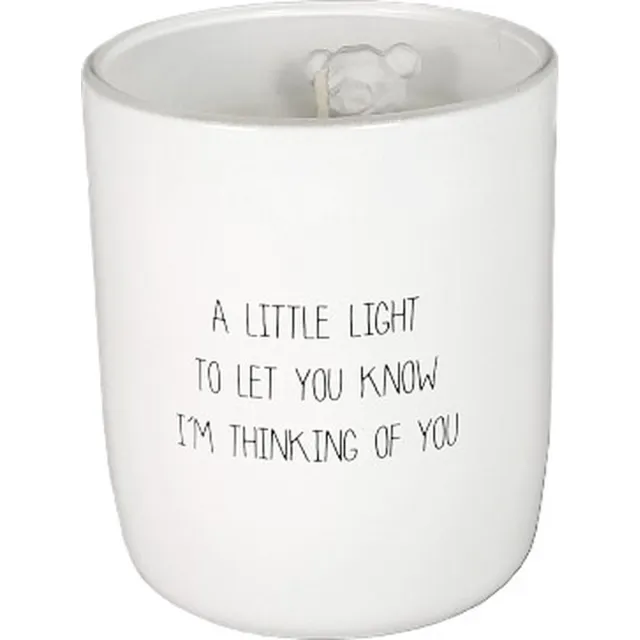 My Flame Lifestyle MY FLAME - Sojakaars met beertje - Thinking of you - wit - Fresh Cotton - 8 x 9 cm - Branduren: 50u