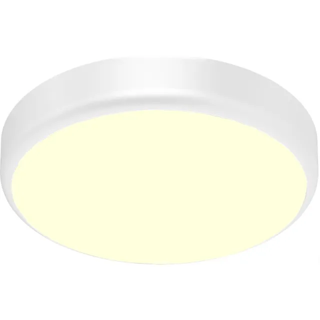 BES LED LED Plafondlamp met Sensor + Dag en Nacht Sensor - Brinton Gruna - 20W 2000lm - Warm Wit 3000K - IP54 - Opbouw - Rond - Wit
