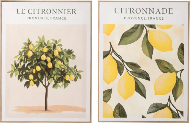 J-Line schilderij Citronnier - canvas - mix - set van 2 Multi