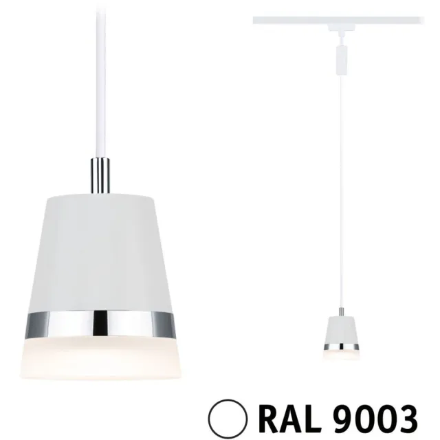 Paulmann 95629 URail Hanglamp Cone GU10 max. 10W dimbaar 230V signaal wit railsysteem - lamp vrij te kiezen