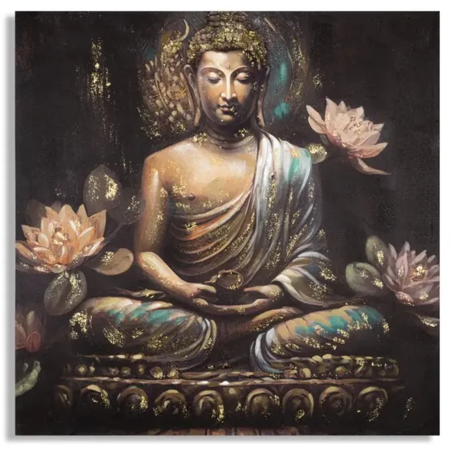 Mauro Ferretti Wanddecoratie schilderij op doek Mauro Ferretti Buddha A veelkleurig