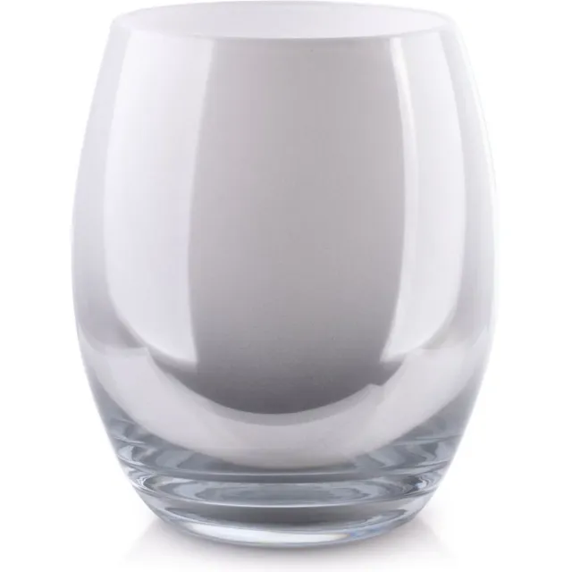 Van der Groff Vaas Zilver & Wit - 20 cm Hoog