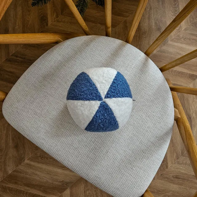 Decordruk SOFT LOOP - Sierkussen - Wit/Blauw - Kleine Kogelkussen Wit;Blauw