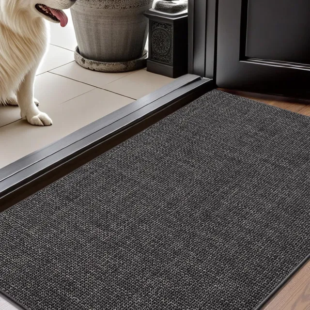 Ibenzoa Vloermat voor binnen met antislip en waterabsorptie, ideaal voor entree en hal donkergrijs