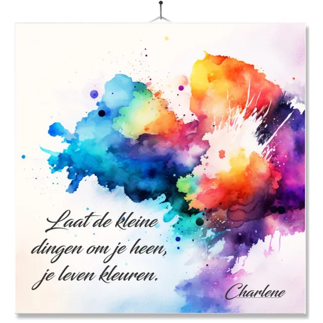 MC Living Tegel Met Opdruk | Spreuk | Motivatie | Laat De Kleine Dingen Om Je Heen Je Leven Kleuren Multi-Color
