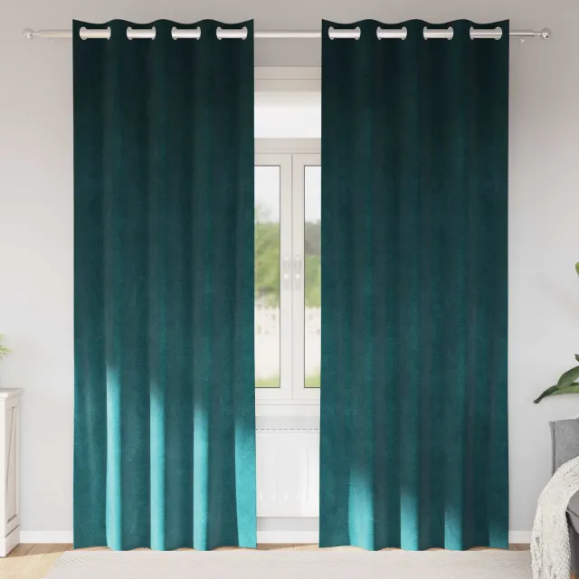vidaXL Gordijnen 2 st Donkergroen 140 x 245 cm fluweel