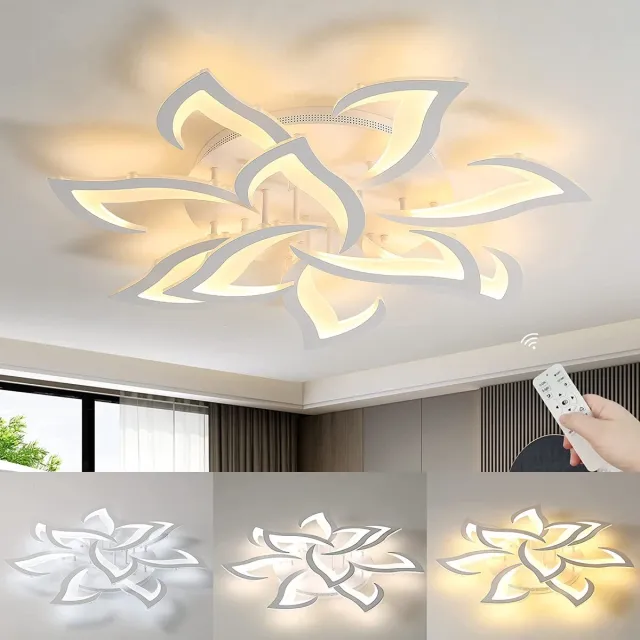 Riserva Vormvrije LED Plafondlamp Wit Modern Eenvoudig Kunstdecoratie 84W 9450lm Afstandsbediening + APP Traploos Dimbaar 3000-6500K 220V Ra80