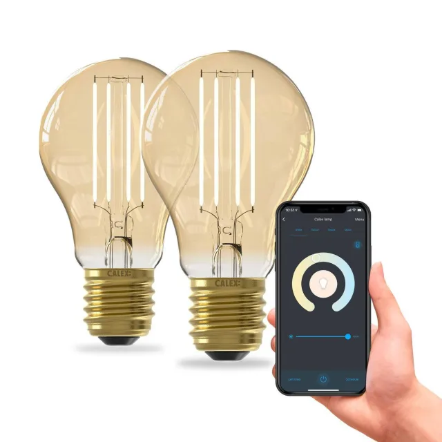 Calex slimme LED lamp (set van 2) Goud