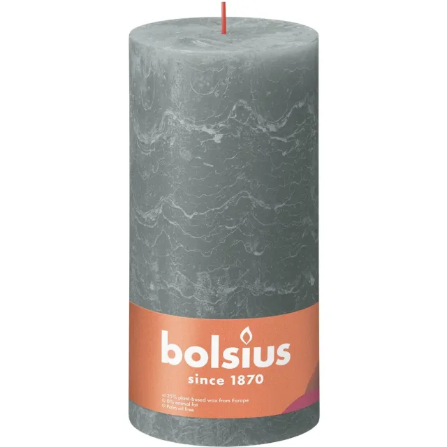 Bolsius Stompkaars Eucalyptus Green Ø100 mm - Hoogte 20 cm - Grijs/Groen - 125 Branduren Grijsgroen