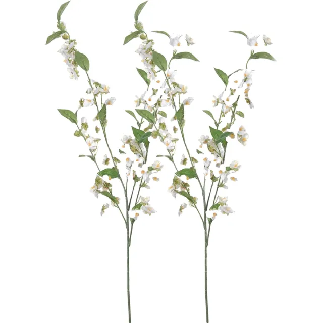 Louis Maes Bloesem kunstbloem/tak - 2x - wit - 85 cm - appelbloesem