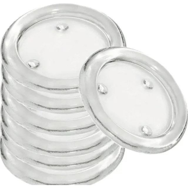Trend Candles Ronde kaarsenhouder/kaars onderzetter - 8x - glas - 14 cm - voor stompkaarsen tot Dia 12 cm Transparant
