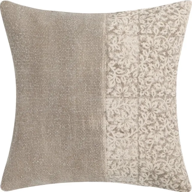 Linen & More Half Half Taupe Kussen | 45 X 45 | Sierkussen Voor Woonkamer Of Slaapkamer