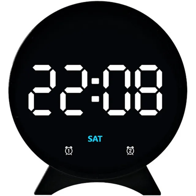 VHV Digitale Wekker met LED Display - Stille Wekker en Tafelklok met Witte Cijfers en Snooze Functie - Bureauwekker voor Slaapkamer - Zwart