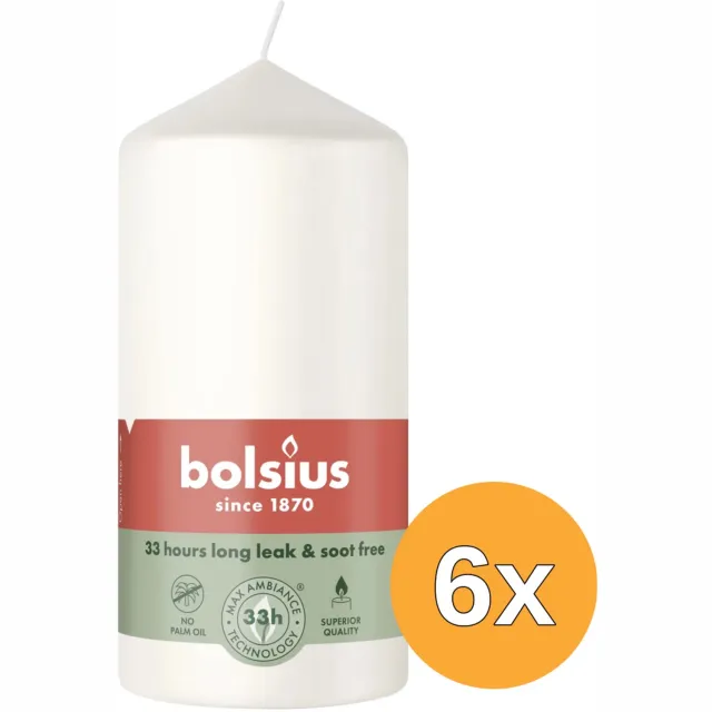 Bolsius 6x Bolsius Stompkaars 120/58 Cloudy White (1 stuk)