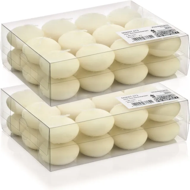 Trend Candles Drijfkaarsen - 48x - creme wit - 4,5 cm - 4 branduren