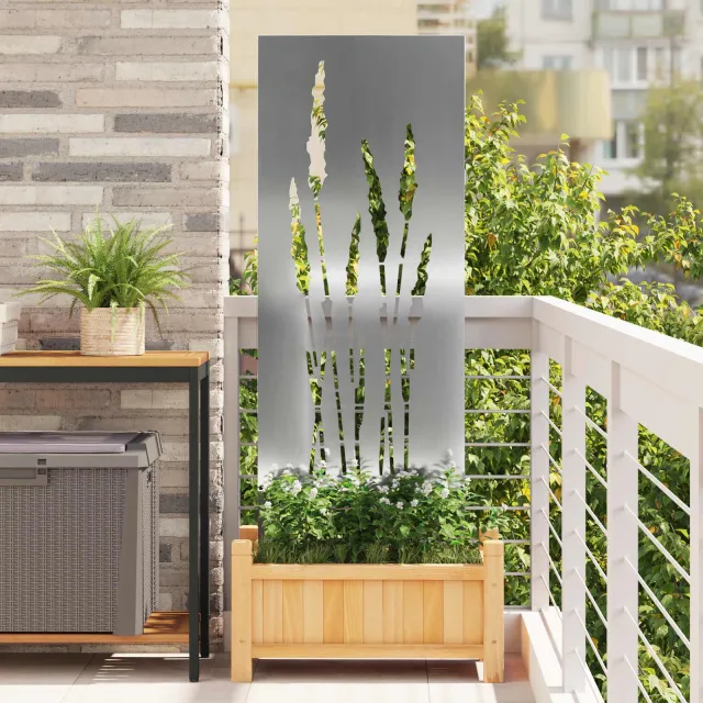 vidaXL Tuin Privacy Screen Zilver 50 x 140 cm Gegalvaniseerd staal