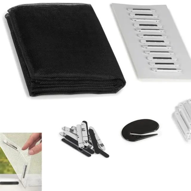 KZQ Magnetische raamhor – Inclusief 12 magneten – Briefopener – Magnetische bevestiging – Eenvoudig te installeren – Formaat aanpasbaar – Geschikt voor ramen tot 150 x 130 cm – Wit