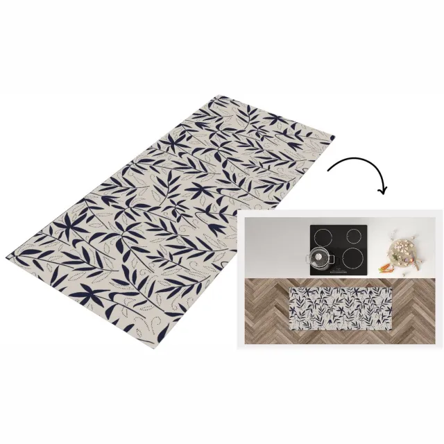 KitchenYeah Keukenloper 120x50 cm - Keukenmat vinyl Planten - Japan - Patronen - Keukenmatten loper - Keuken vloerkleed tapijt