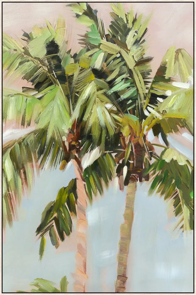 homebound by ky Schilderij met frame palms Meerkleurig