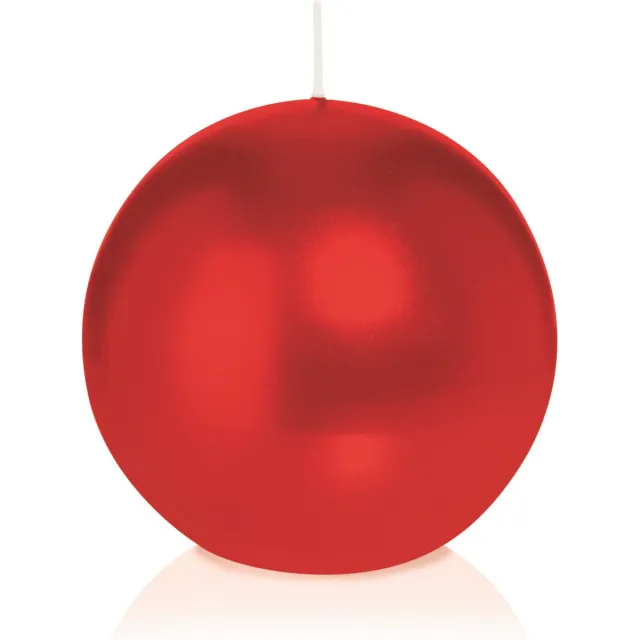 Trend Candles Bolkaars glad - rood - 8 cm - 25 branduren - ronde kaarsen