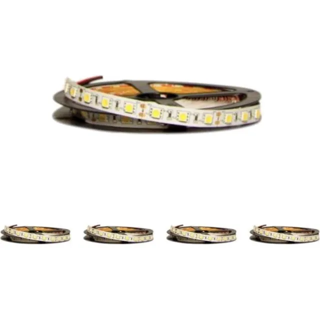 Silumen LED strip 12V 5M 5050 IP20 60LED / m (5 stuks) - Koel wit licht - Overig - Wit Froid 6400K - SILUMEN