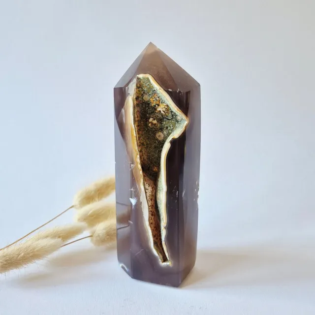 Moonlight Gemstones Druzy Agaat Toren uit Uruguay 460 gram | Natuurlijke Geode Edelsteen Meerkleurig