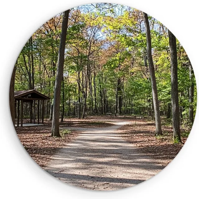 Saammp Forex Muurcirkel - Nederlands bos- Natuur - Landschap - Ø 60 - Wandcirkel - Wanddecoratie Cirkel - Muurdecoratie Woonkamer - Slaapkamer decoratie - Rond Schilderij