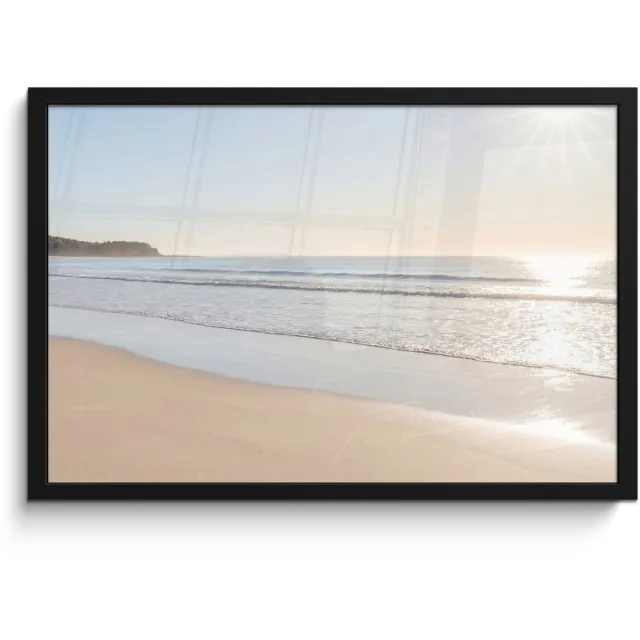 FrameYourWall Poster in lijst - Fotolijst 60x40 cm - Posters - Zee - Zon - Zand - Posterlijst zwart - Decoratie - Wanddecoratie woonkamer - Muurdecoratie slaapkamer