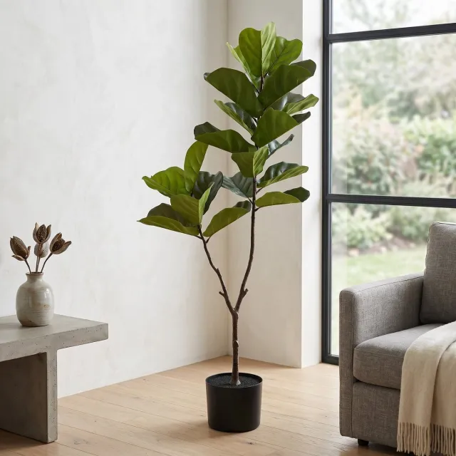 Cheqo Kunstplant Ficus - Nepplant - Nep Plant - Kunstboom voor Binnen - Ficus Benjamina - Kamerplant - Decoratieve Plant voor Woonkamer - Grote Kunstplant - Onderhoudsvrij - Sfeerplant - Groene Kunstplant - Treurvijg - Kantoordecoratie