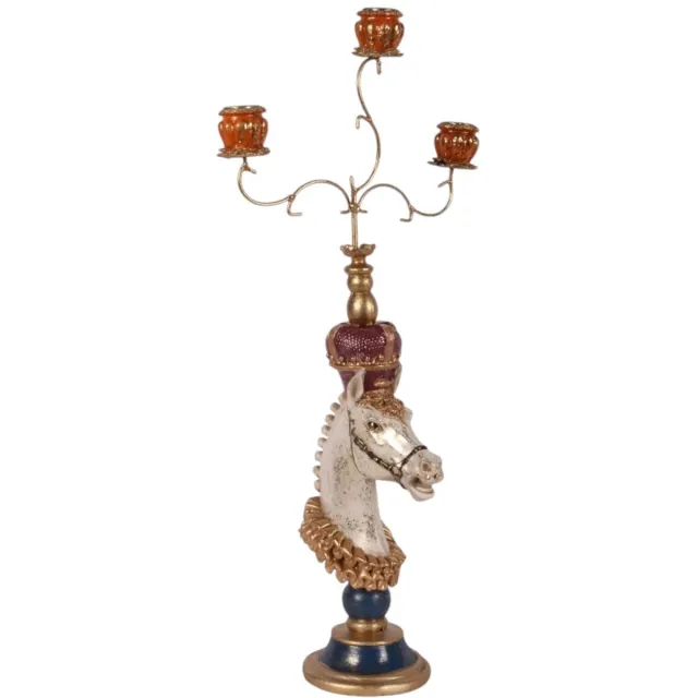 Baroque Kandelaar - Kandelaar Paard 55 cm - Resin - Multi - 55x16 cm - Polyresin Mixed