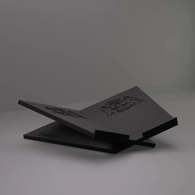 3d-gezellig Boekenstandaard Zeeland - Boekensteun - Boekenhouder - Book Holder - 37*25*10 cm - Zwart - 100% gerecycled PLA (bioplastic)