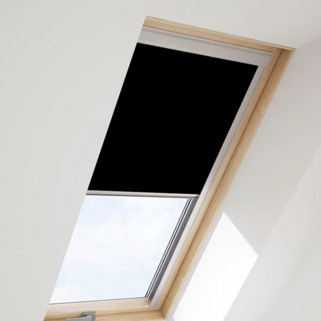 Contrio Verduisterend Rolgordijn voor VELUX dakraam U08, 808, 8 *Beige* Zwart