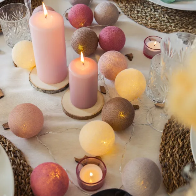 Cotton Ball Lights LED lichtslinger voor binnen - Handgemaakt en Fairtrade - 20 lampjes - Beloved
