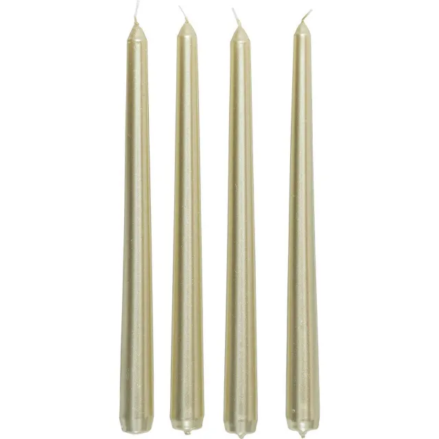 Feeric lights & Christmas Compleet satijnen kaarsen, 4 stuks, 25 cm goud