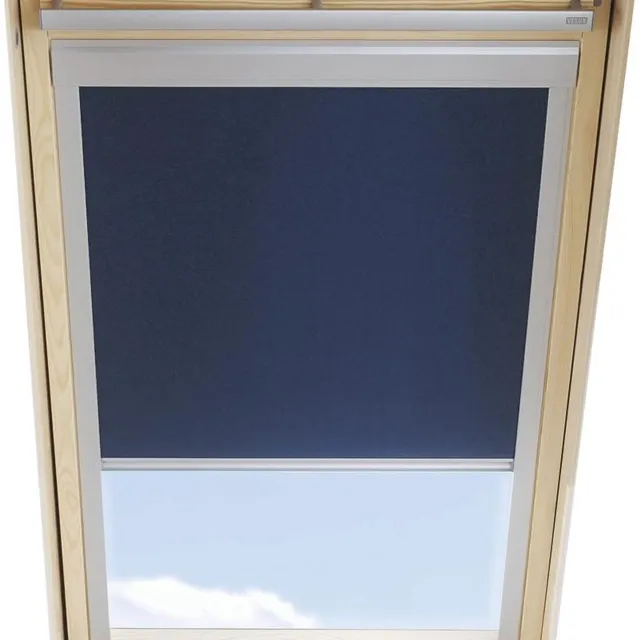 Duraxl Rolgordijn - Dakraam - Verduisterend - Blauw - Velux Sk06
