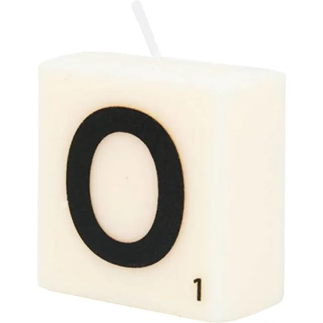 Paper dreams Letter Kaarsje - O Zwart wit