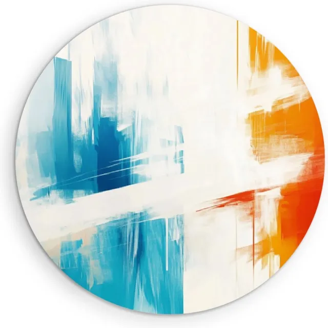 Saammp Forex Muurcirkel - Gekleurde strepen - Abstract kunstwerk - Ø 60 - Wandcirkel - Wanddecoratie Cirkel - Muurdecoratie Woonkamer - Slaapkamer decoratie - Rond Schilderij