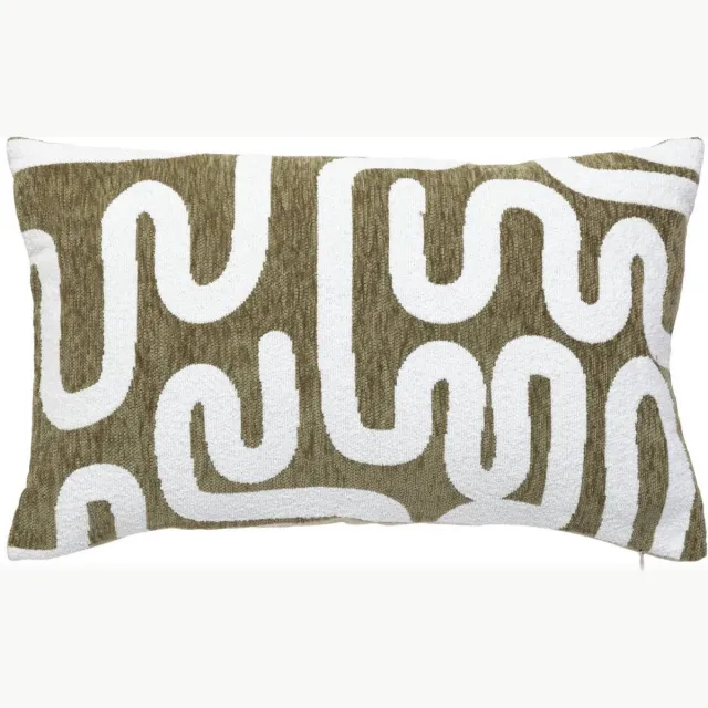 Atmosphera Créateur d'intérieur® Kussenhoes van chenille JENI Vert kaki