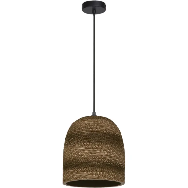 Osram hanglamp Decor Cardboard Ball Bell bruin van golfkarton, E27, diameter 260 mm, duurzaam dankzij vervangbare lichtbron, eenvoudige montage