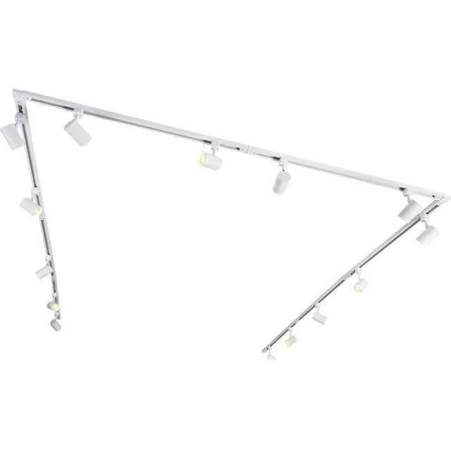 QAZQA jeana - Moderne Dimbare LED Smart Spot railsysteem verlichting, railverlichting incl. wifi met Dimmer - 14 lichts - L 765 cm - Wit - Woonkamer | Slaapkamer | Keuken Wit Smart LED