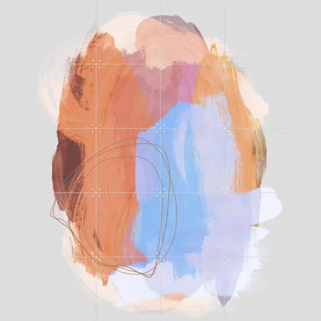 IXXI Abstract Brush Strokes 38Z, Mareike Böhmer - 80 x 100 cm - Grote wanddecoratie en posters - Kleurrijk Lichte tinten / Pastel kleuren
